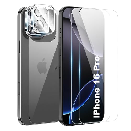 Effcotuo Schutzfolie für iPhone 16 Pro 6.3" für Panzerglas Zurück Schutzglas Rückseite Displayschutzfolie Schutzfolie + Kamera Back Displayschutzfolie aus Glas [9-H-Härte] von Effcotuo