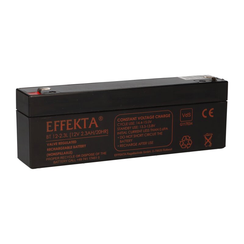 Effekta BT 12-2.3 Blei-Vlies Akku AGM VRLA 12V 2,3Ah von Effekta