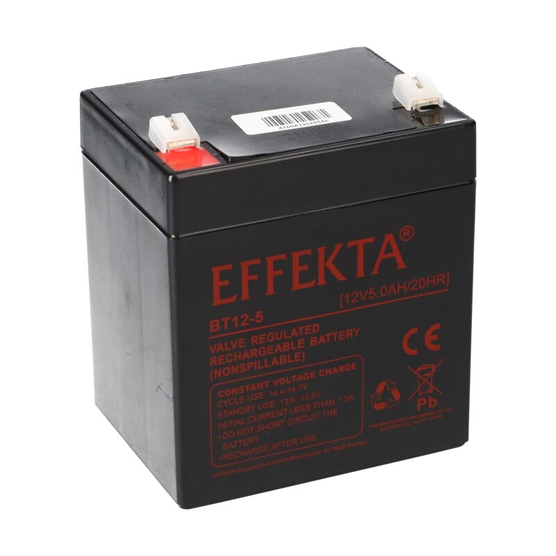 Effekta BT 12-5 Blei-Vlies Akku AGM VRLA 12V 5Ah von Effekta