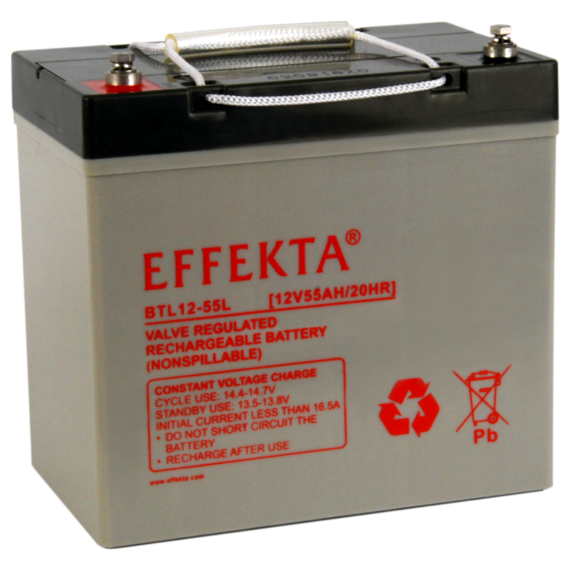 Effekta BTL 12-55L Blei-Vlies Akku AGM VRLA 12V 55Ah von Effekta