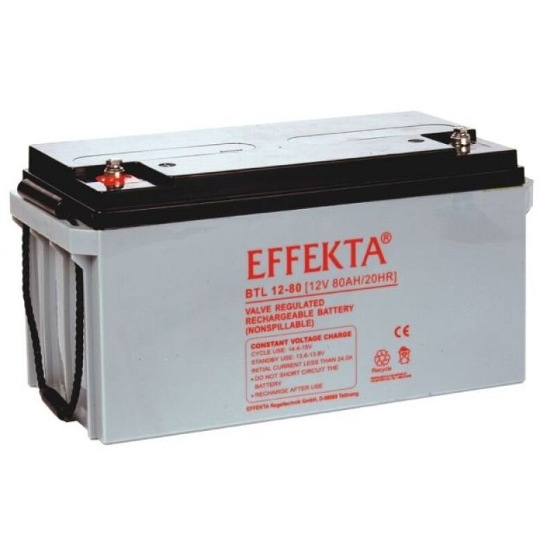 Effekta BTL 12-80 Blei-Vlies Akku AGM VRLA 12V 80Ah von Effekta