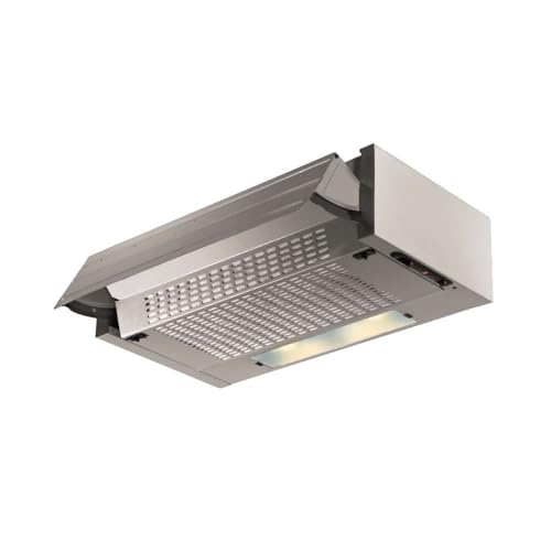 Einbauhaube ausziehbar Farbe Aluminium 60 x 30 x 15 cm - 3 Stufen Leistung - LED von Effezeta