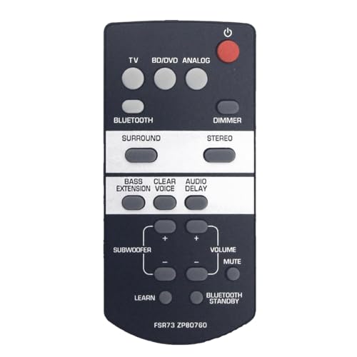 FSR73 ZP80760 Ersatz-Fernbedienung für Yamaha SoundBar Lautsprechersystem SRT700 YAS105 YAS-105 ATS1050 ATS-1050 FSR73 ZP80760 von Effireli