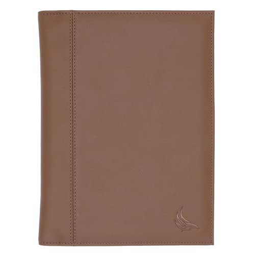Effluo Öko-Leder-Padfolio – Planer-Einband – PU-Ledereinband passend für verschiedene A5- oder Halbbriefplaner oder Notizbücher, Folio-Hülle mit Stifthalter, Visitenkartenhalter, wasserdicht (braun) von Effluo
