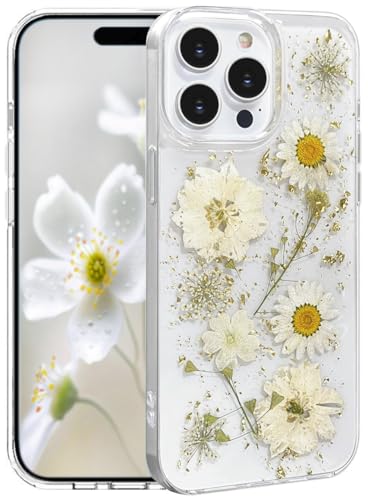 Efitoo Schutzhülle für iPhone 12 / 13 Pro Max, transparent, Glitzer mit Blumen-Design, echte getrocknete gepresste Blume/Blumenmuster, niedlich, weich, schlank, ästhetisch, stoßfest, für Damen Efitoo Schutzhülle für iPhone 12 / 13 Pro Max, transparent, Glitzer mit Blumen-Design, echte getrocknete gepresste Blume/Blumenmuster, niedlich, weich, schlank, ästhetisch, stoßfest, für Damen von Efitoo