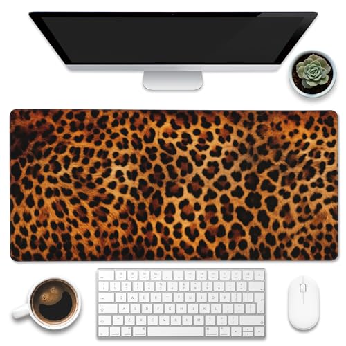 Eflxamz Großes Gaming-Mauspad, Leopardenmuster, Schreibtischmatte, erweiterte große Computer-Tastatur, Mauspad mit rutschfester Unterseite und genähtem Rand, 89,9 x 40,9 cm Eflxamz Großes Gaming-Mauspad, Leopardenmuster, Schreibtischmatte, erweiterte große Computer-Tastatur, Mauspad mit rutschfester Unterseite und genähtem Rand, 89,9 x 40,9 cm von Eflxamz
