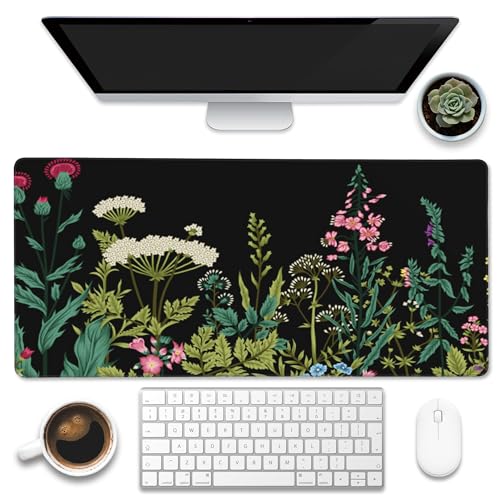 Eflxamz Großes Gaming-Mauspad für den Schreibtisch, Wildblumen-Nachttischunterlage, Wildblumen-Schreibtischunterlage, erweitertes großes Computer-Tastatur-Mauspad mit rutschfester Unterseite und Eflxamz Großes Gaming-Mauspad für den Schreibtisch, Wildblumen-Nachttischunterlage, Wildblumen-Schreibtischunterlage, erweitertes großes Computer-Tastatur-Mauspad mit rutschfester Unterseite und von Eflxamz