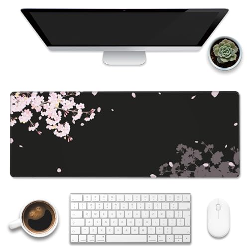 Eflxamz Großes Gaming-Mauspad, Motiv: fallende Kirschblüten, erweiterte große Computer-Tastatur, Mauspad mit rutschfester Unterseite und genähtem Rand, 80 x 30 cm Eflxamz Großes Gaming-Mauspad, Motiv: fallende Kirschblüten, erweiterte große Computer-Tastatur, Mauspad mit rutschfester Unterseite und genähtem Rand, 80 x 30 cm von Eflxamz