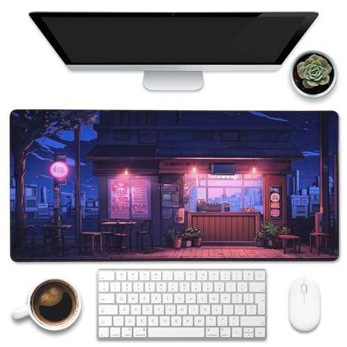Eflxamz Großes Gaming-Mauspad für den Schreibtisch, japanische Nachtstraße, Restaurant, Schreibtischunterlage, Anime-Straßenszene, Schreibtischunterlage, erweitertes großes Computer-Tastatur-Mauspad Eflxamz Großes Gaming-Mauspad für den Schreibtisch, japanische Nachtstraße, Restaurant, Schreibtischunterlage, Anime-Straßenszene, Schreibtischunterlage, erweitertes großes Computer-Tastatur-Mauspad von Eflxamz