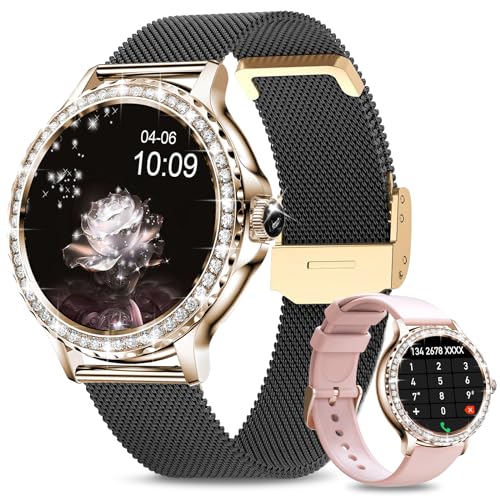Efolen Smartwatch Damen mit Telefonfunktion,1.3" Zoll Touchscreen Smart Watch mit Blutdruck SpO2 Pulsuhr, Armbanduhr Damen Schlafüberwachung, IP68 Fitnessuhr Tracker für iOS Android von Efolen