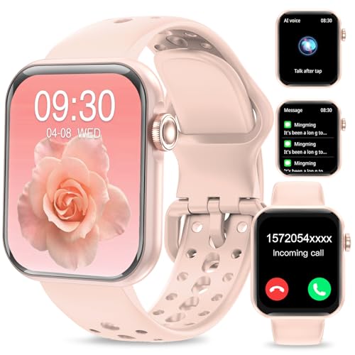 Efolen Smartwatch Damen mit Telefonfunktion 1.83 Zoll HD Touchscreen Fitnessuhr Damen mit SpO2, Herzfrequenz, Schlafmonitor, Menstruationszyklus, IP67 wasserdichte Sportuhr für iOS Android, Rose von Efolen