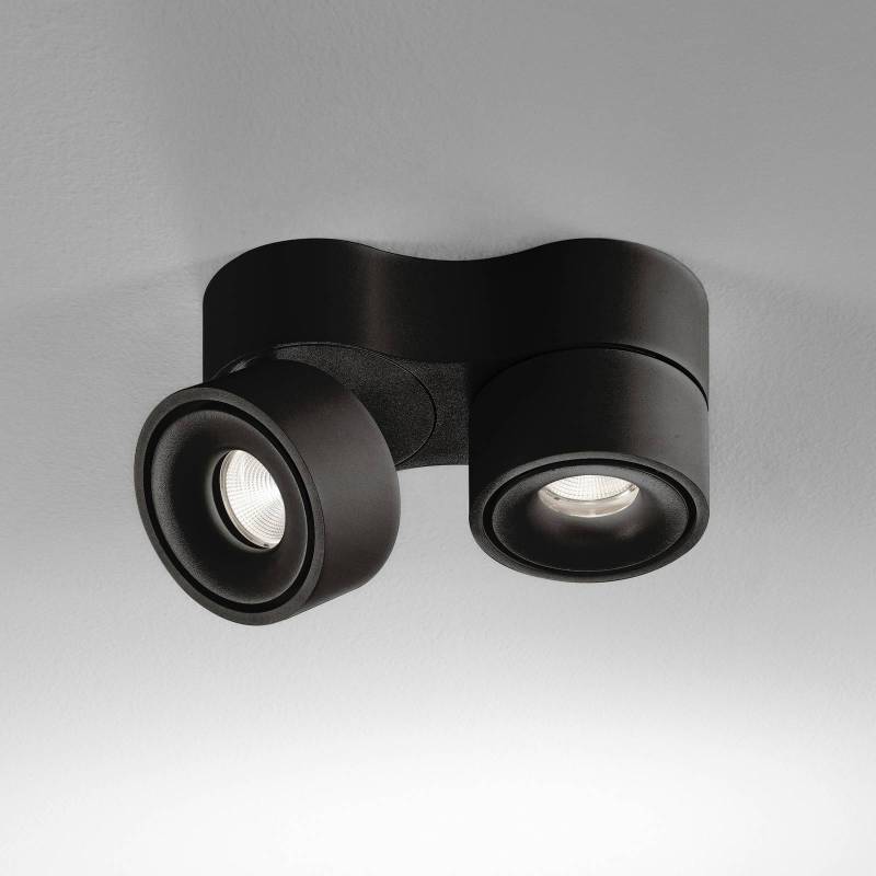 Egger Clippo Duo LED-Deckenspot, schwarz, 3.000K von Egger Licht