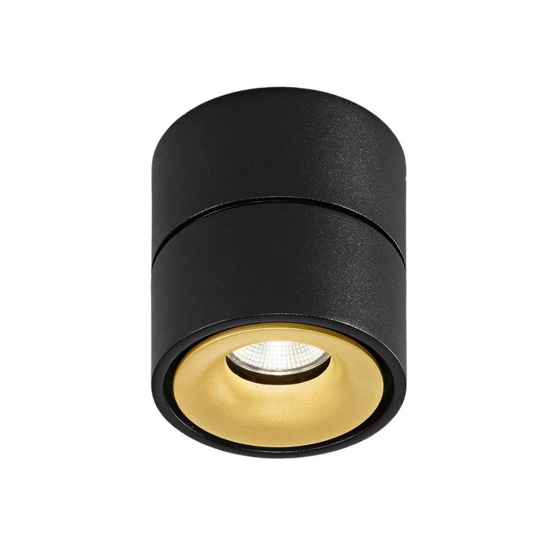 Egger DLS LED-Deckenspot Clippo, schwarz-gold, 2.700K von Egger Licht