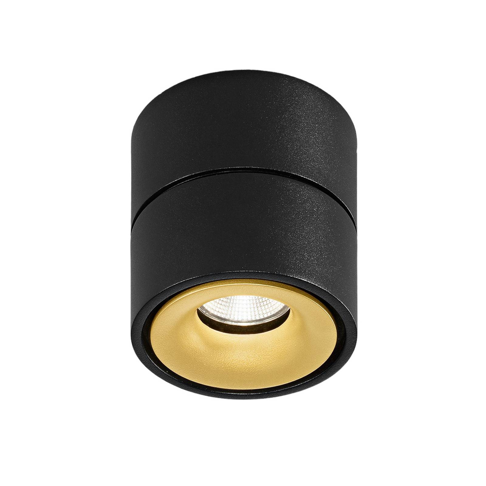 Egger Clippo LED-Deckenspot, schwarz-gold, 3.000K von Egger Licht