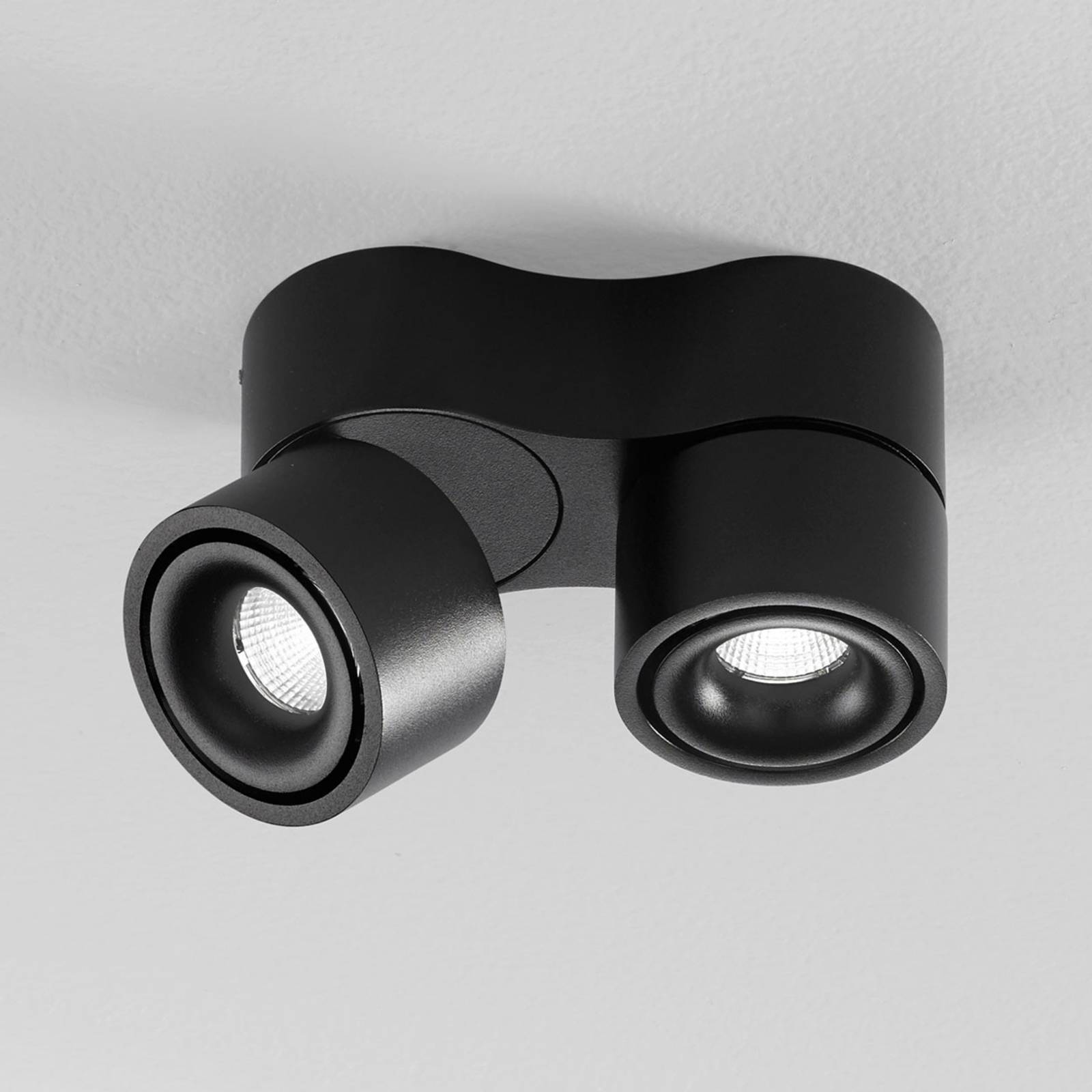 Egger Clippo S Duo LED-Deckenspot, schwarz, 3.000K von Egger Licht