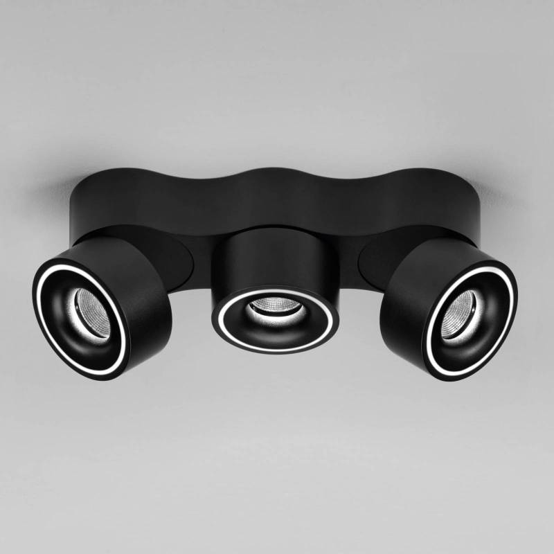 Egger DLS LED-Strahler, Clippo Trio, schwarz, dimmbar von Egger Licht
