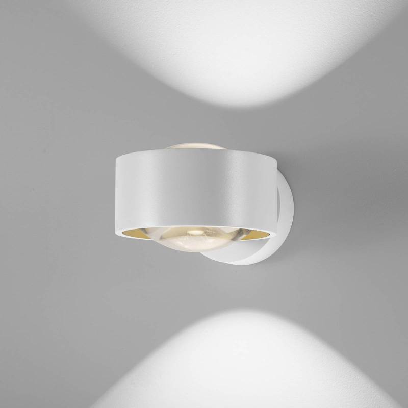 Egger DLS LED-Wandlampe Clippo Optic, weiß/gold, DTW up/down von Egger Licht