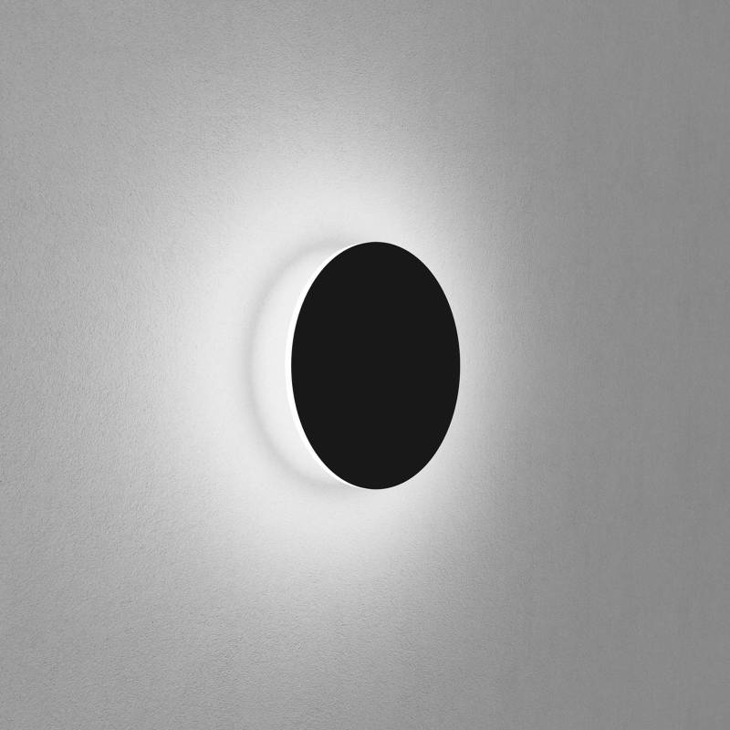 Egger DLS Wandleuchte Orbit, schwarz, Ø 25 cm, Alu, 2.700 K von Egger Licht