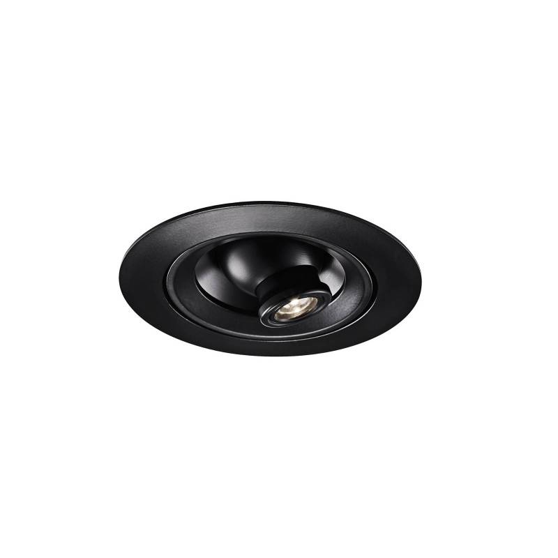 Egger DLS LED-Einbauspot Riga Zooom, rund, schwarz, 2700K von Egger Licht
