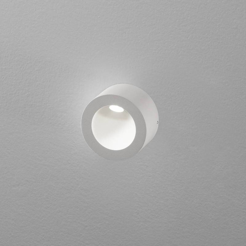 Egger DLS LED-Wandleuchte Saxo On, Ø 8 cm, Aluminium, weiß von Egger Licht