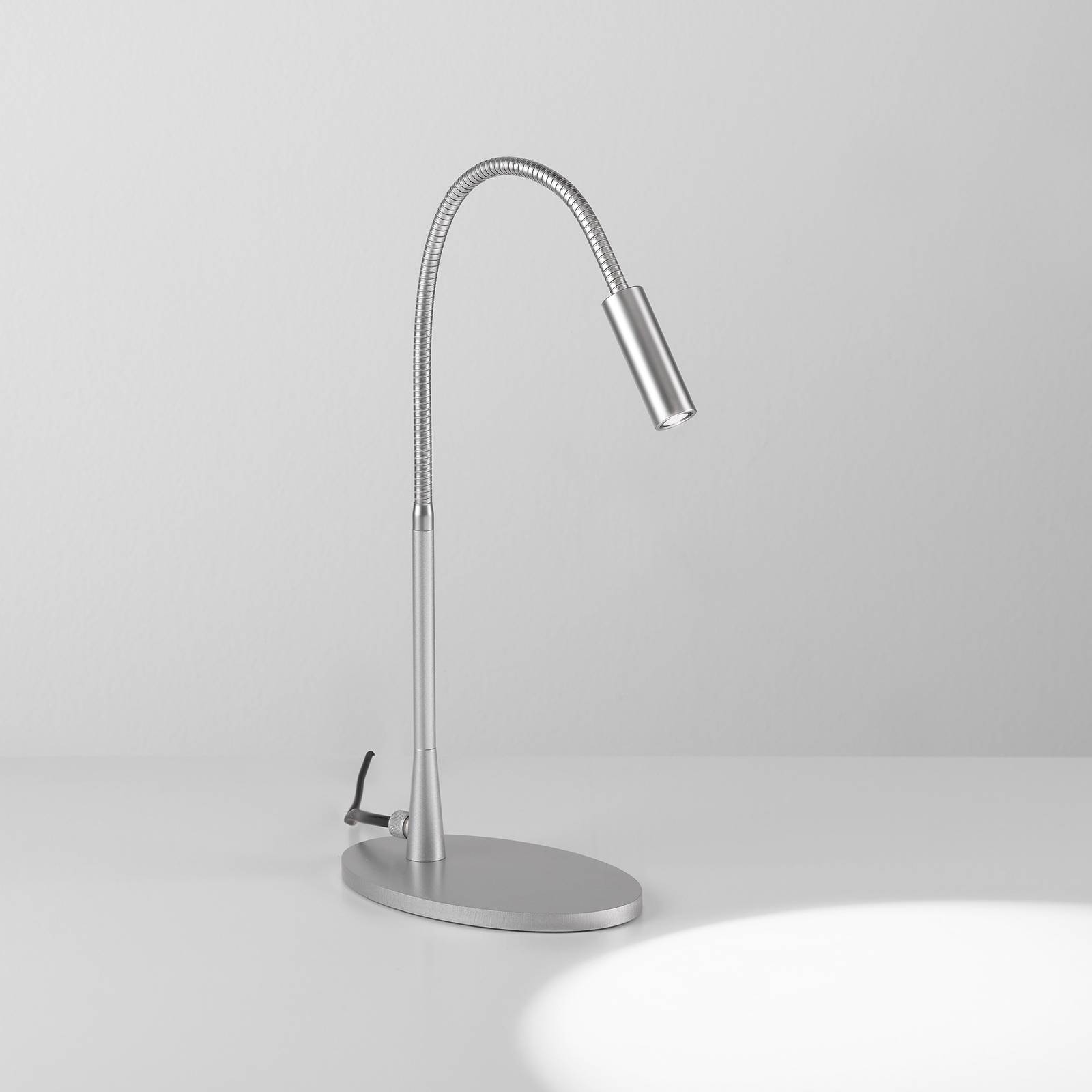 Egger DLS LED-Tischleuchte Zooom, Flexarm, platinfarben Egger DLS LED-Tischleuchte Zooom, Flexarm, platinfarben von Egger Licht