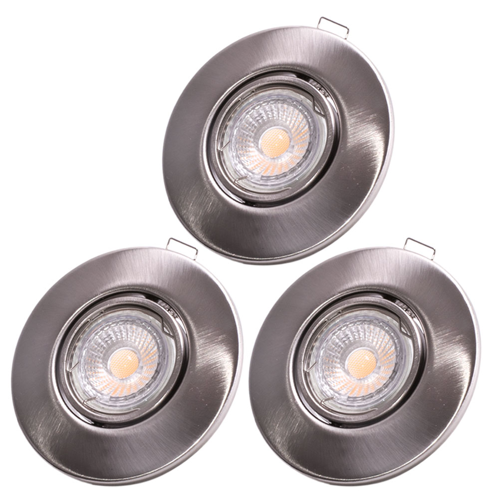 3x LED Einbaustrahler aus Stahl schwenkbar, nickel, TINUS von Eglo