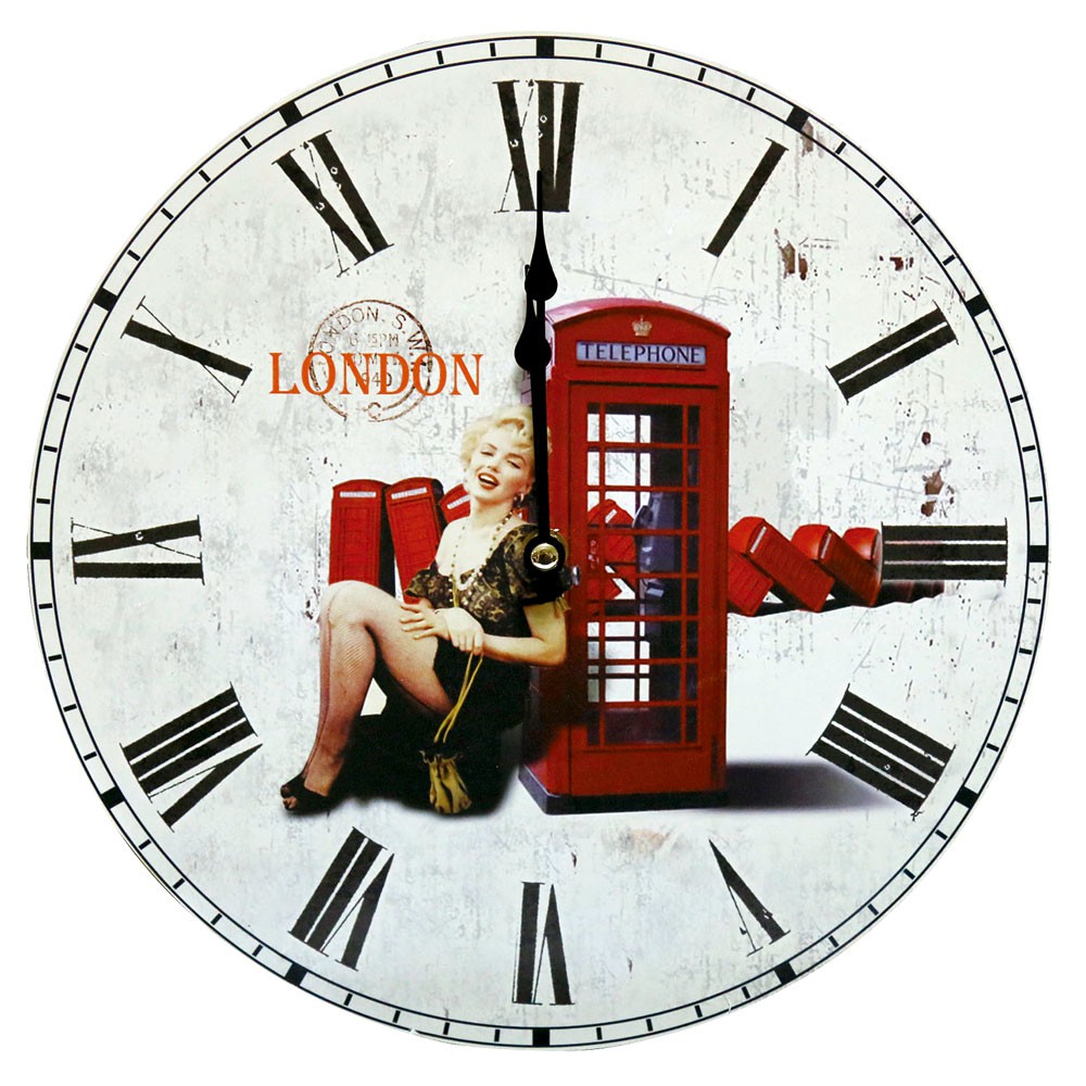 Retro Wanduhr im London-Design von Eglo