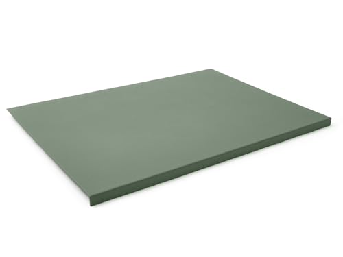 Eglooh - Adamantis - Gewinkelte Schreibtischunterlage echtem Leder Salbei Grün cm 70x50 - Modernes Design, Innenseele aus Stahl mit L-geformtem Vorderprofil und rutschfester Boden - Made in Italy von Eglooh
