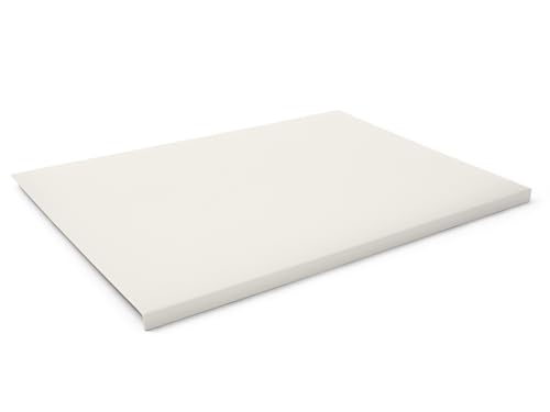 Eglooh - Adamantis - Gewinkelte Schreibtischunterlage echtem Leder Weiß cm 50x35 - Modernes Design, Innenseele aus Stahl mit L-geformtem Vorderprofil und rutschfester Boden - Made in Italy von Eglooh
