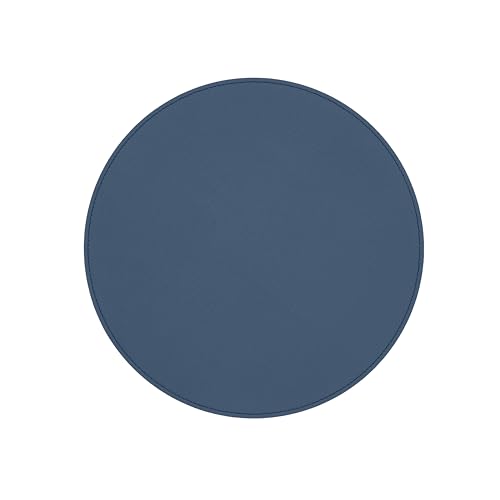 Eglooh - Apollo - Runde Schreibtischunterlage aus echtem Leder Blau cm 60x60 - Handwerkliche Nähte und rutschfester Boden - Made in Italy von Eglooh