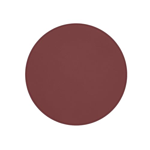 Eglooh - Apollo - Runde Schreibtischunterlage aus echtem Leder Bordeaux Rot cm 60x60 - Handwerkliche Nähte und rutschfester Boden - Made in Italy von Eglooh