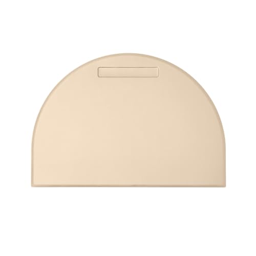 Eglooh - Diana - Schreibtischunterlage aus Leder Beige cm 80x50 - Mit halbrunder Form, Stiftfach und Handwerkliche Nähte - Made in Italy von Eglooh