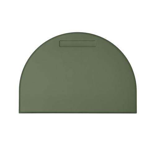 Eglooh - Diana - Schreibtischunterlage aus Leder Grün cm 65x45 - Mit halbrunder Form, Stiftfach und Handwerkliche Nähte - Made in Italy von Eglooh