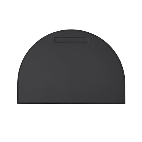 Eglooh - Diana - Schreibtischunterlage aus Leder Schwarz cm 65x45 - Mit halbrunder Form, Stiftfach und Handwerkliche Nähte - Made in Italy von Eglooh