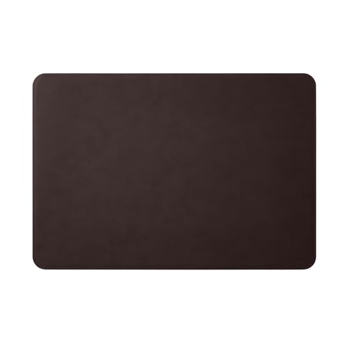 Eglooh - Herms - Schreibtischunterlage aus Leder Dunkel Braun cm 90x60 - Handwerkliche Nähte und abgerundeten Kanten - Made in Italy von Eglooh