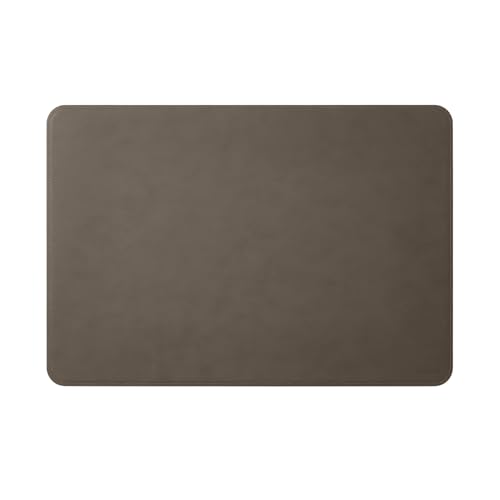 Eglooh - Herms - Schreibtischunterlage aus Leder Taupe Grau cm 65x45 - Handwerkliche Nähte und abgerundeten Kanten - Made in Italy von Eglooh