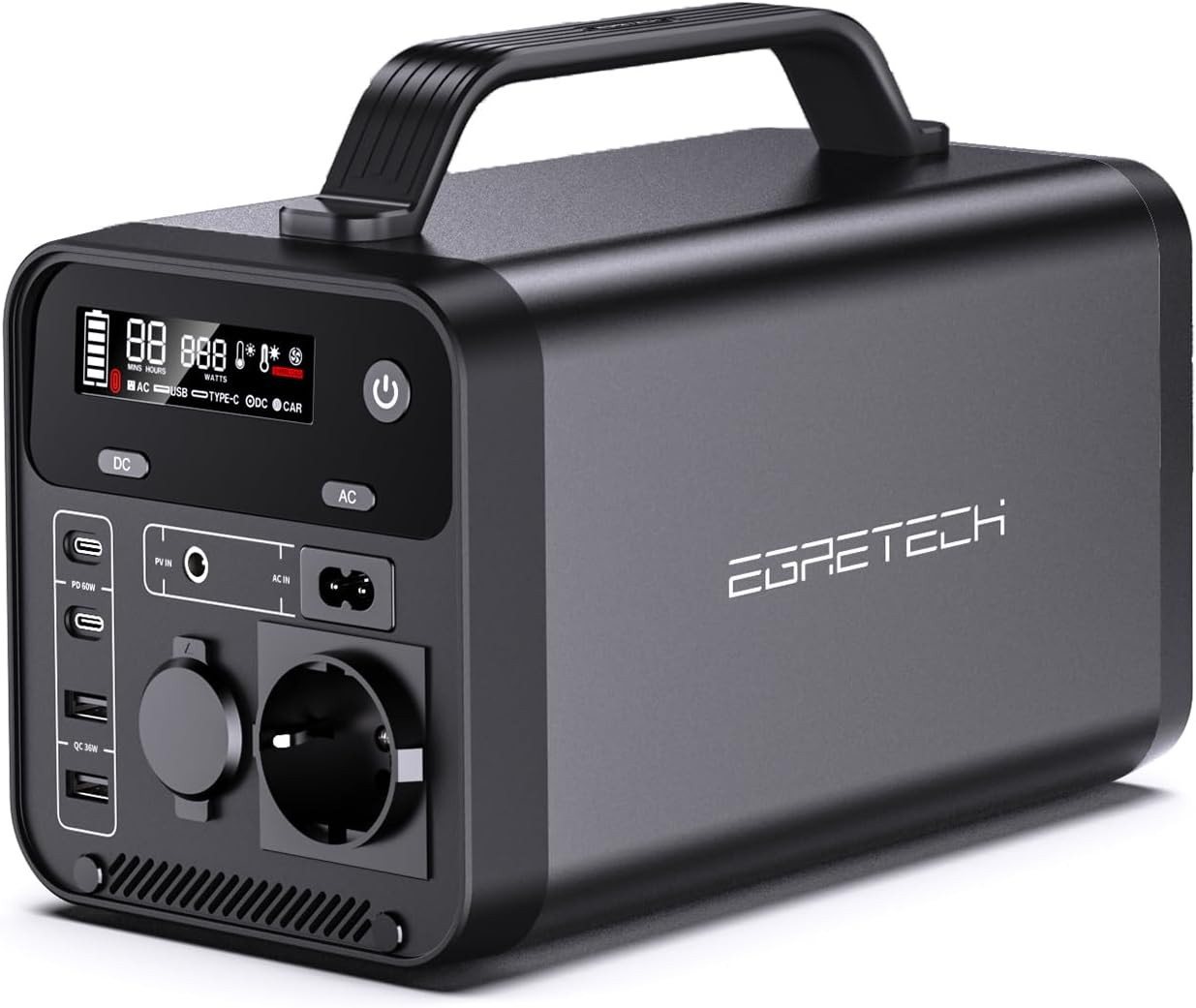 Egretech Egretech Sonic 600 Powerstation 22200 mAh, 500Wh Kapazität in qualitativem Aluminiumgehäuse von Egretech