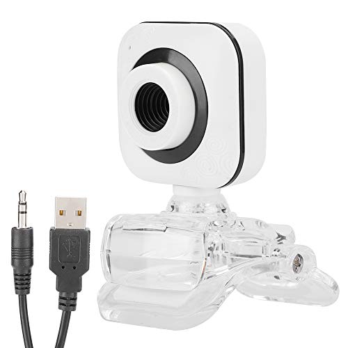 Egujiwa Integriertes Mikrofon, Computer-Kamera, Webcam, PC-Zubehör, 480P, Weiß, mit Transparentem Clip von Egujiwa