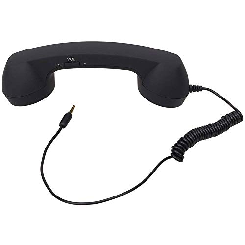 Retro Classic 3,5 Mm Telefonhörer Mini-Mikrofon-Anrufempfänger für Smartphone (Schwarz) von Egujiwa