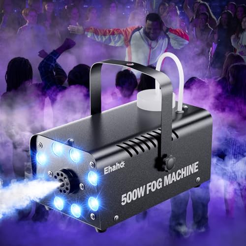 Ehaho Nebelmaschine FG0001 | Nebel Maschine mit RGB LED Licht | Fog Maschine mit Fernbedienung | | Zubehör für Party licht | Rauchmaschine für DJ Disco Party Hochzeit Halloween von Ehaho