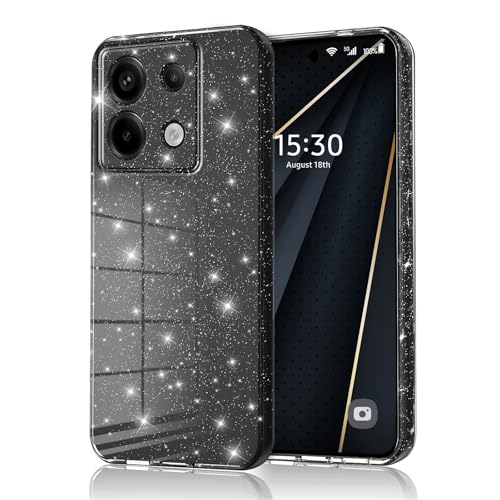 Eherui Handyhülle für Xiaomi Redmi Note 13 Pro 4G / Poco M6 Pro Glitzer, Silikon TPU Anti-Fingerabdruck Hülle,Stoßfeste Schutz Case Dünn und Kratzfest Schutzhülle für Redmi Note 13 Pro 4G,Schwarz von Eherui