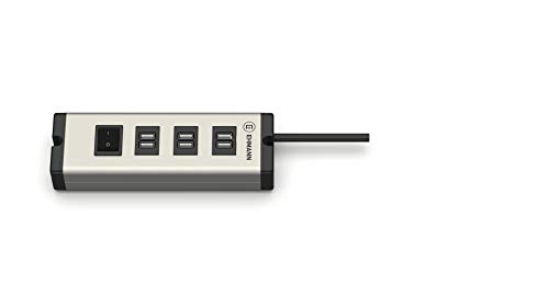 EHMANN 0601x09032031 Universal Aluminium, USB Multilader 6-Port (6,3 A), 1,5 m Zuleitung, zum Laden von Smartphone, Tablet, usw. von Ehmann