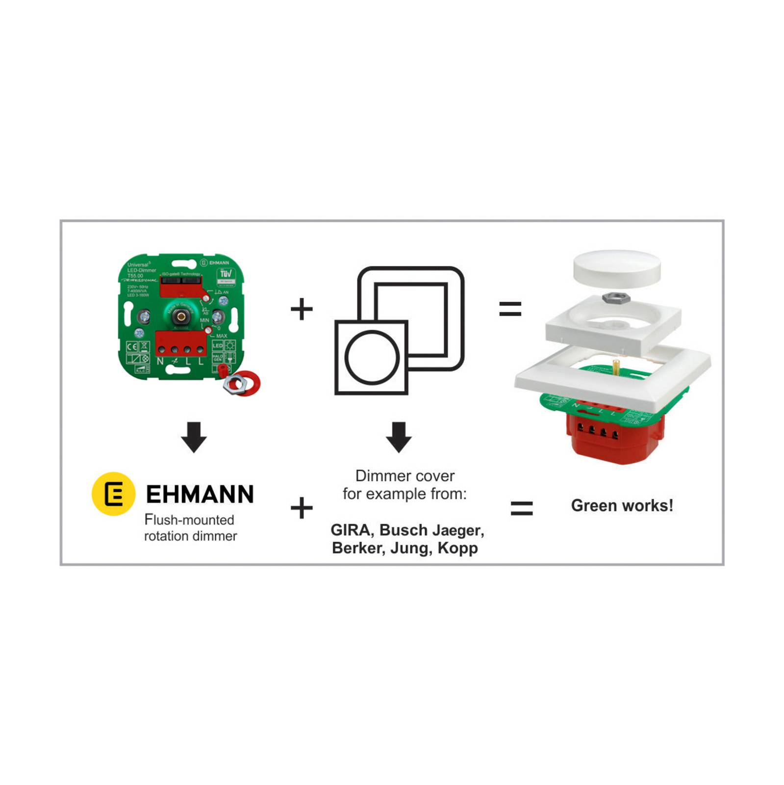 EHMANN T46 LED-Phasenabschnittdimmer, 15 - 150 W von Ehmann