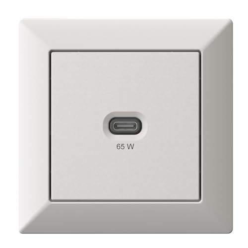 Unterputz USB-Ladestation, USB-C 65 Watt Charger, mattweiß von Ehmann