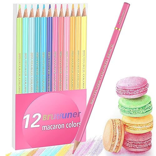 EiDevo Macaron Buntstifte, 12 Farben Buntstifte auf Neonölbasis für Erwachsene, Kinder, professionelles Kunstzubehör zum Skizzieren, Zeichnen und Ausmalen, perfekt für Künstler von EiDevo