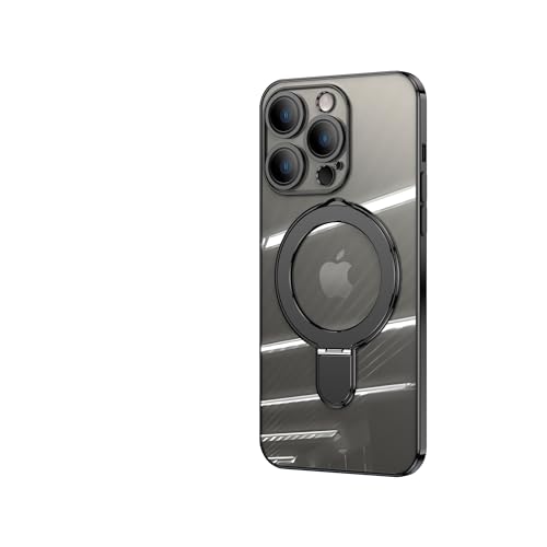 EiYioun Überzogene Hülle für iPhone 11 Pro Max mit Metall Ringhalter-Ständer [Kompatibel mit MagSafe], Stoßfeste rutschfeste Slim-Fit-Schutzhülle für iPhone 11 Pro Max von EiYioun