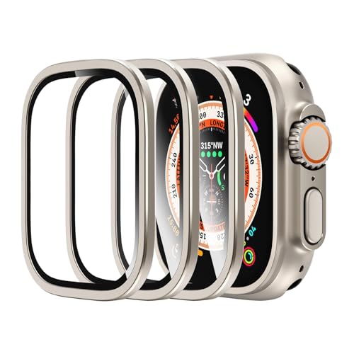 3 Displayschutzfolien kompatibel mit Apple Watch Ultra 2 49 mm und Ultra 2, Hartglas 9H mit Rahmen aus Titan, HD-Displayschutzfolie, kratzfest, blasenfrei, Displayschutz 3 Displayschutzfolien kompatibel mit Apple Watch Ultra 2 49 mm und Ultra 2, Hartglas 9H mit Rahmen aus Titan, HD-Displayschutzfolie, kratzfest, blasenfrei, Displayschutz von Eiaigky