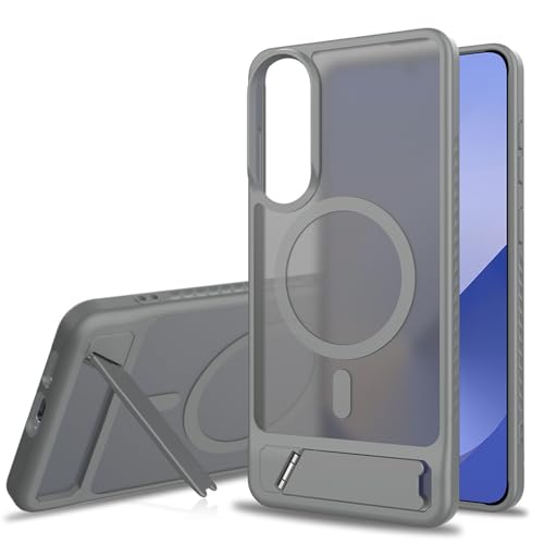 Eiavike Handyhülle für Samsung Galaxy S25 Edge 16,6 cm (6,65 Zoll), magnetische Schutzhülle für Magsafe mit Ständer, durchscheinende matte Rückseite, schlanke Stoßfängerabdeckung für Galaxy S25 Edge von Eiavike