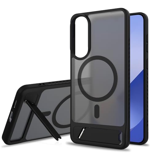 Eiavike Handyhülle für Samsung Galaxy S25 Edge 6,65 Zoll, magnetische Hülle für Magsafe mit Ständer, durchscheinende matte Rückseite, schlanke Stoßfängerabdeckung für Galaxy S25 Edge (Schwarz) Eiavike Handyhülle für Samsung Galaxy S25 Edge 6,65 Zoll, magnetische Hülle für Magsafe mit Ständer, durchscheinende matte Rückseite, schlanke Stoßfängerabdeckung für Galaxy S25 Edge (Schwarz) von Eiavike
