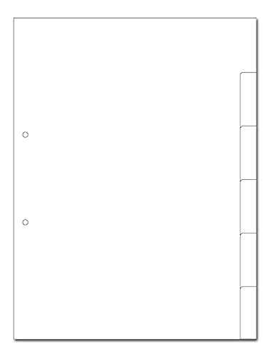Kartonregister A4 6-teilig blanko weiss, 2-fach gelocht, 50er Pack von Eichhorn